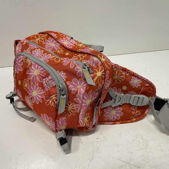 Jansport Coltrane Fanny Pack Waist Bag Water Bottle Holder Flowers Orange EUC - Picture 2 of 6